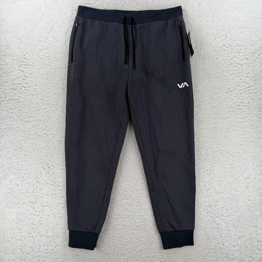 RVCA Mens 2XL Gray Tech Fleece Jogger Sweatpants Zip Pockets AVYNP00130 NWT